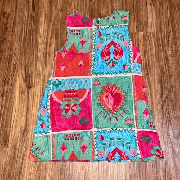 Paper Heart women’s dress large 12 14 mini shift colorful pattern boho pockets - Picture 6 of 10